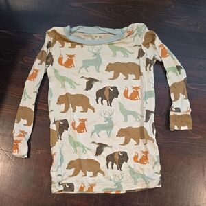 Kickee Pants Kids Pajama Top - Blue and Brown